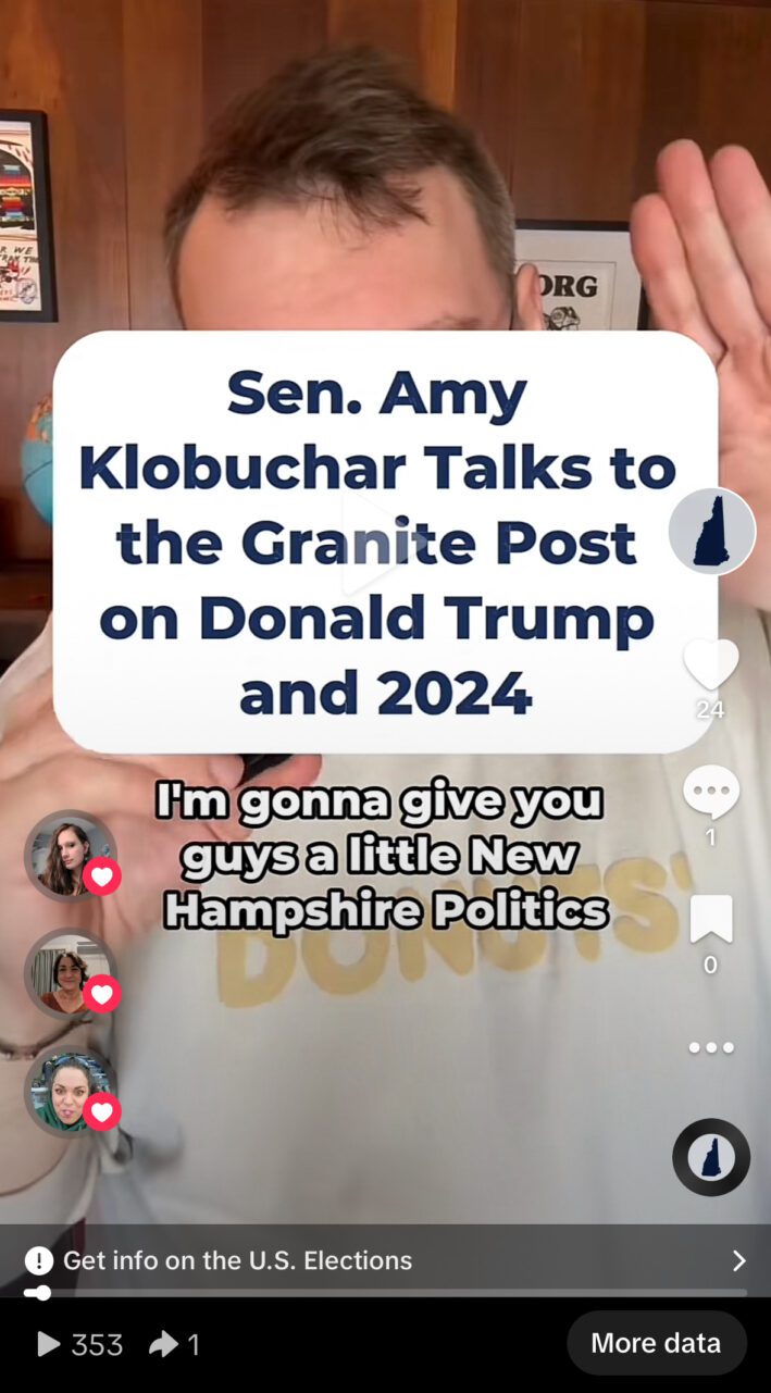 VIDEO: Sen. Amy Klobuchar talks to Granite Post on Donald Trump and 2024